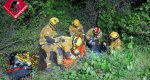 Los bomberos rescatan a un hombre herido que qued atrapado entre unos matorrales