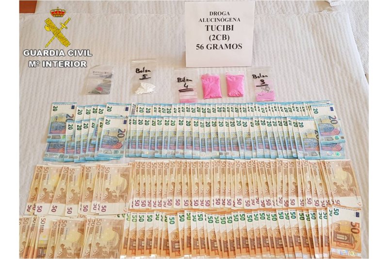 La Guardia Civil interviene 56 gramos de la droga de la alta sociedad en Denia