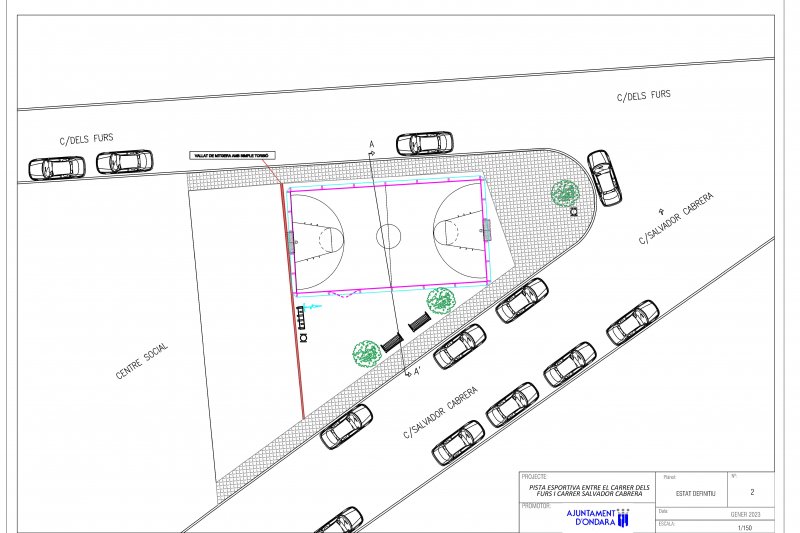 L’Ajuntament d’Ondara habilitarà una pista esportiva de 3x3 futbol-basquet darrere del Centre Social
