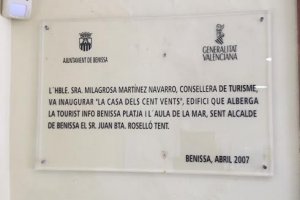El govern de Benissa  retirarà una placa amb el nom de Milagrosa Martínez