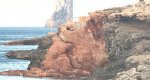 Espectacular desprendimiento de una gran roca en el acantilado de Les Rotes 
