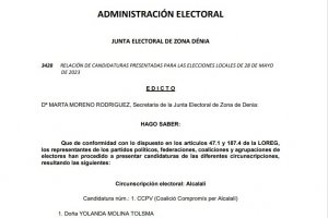 Publicadas las candidaturas para las elecciones municipales y autonómicas 
