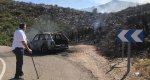 El incendio de un automvil en la CV-712 calcina cinco hectreas de matorral del trmino municipal de Pego
