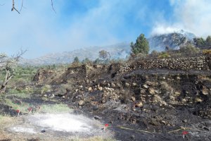 Una quema descontrolada provoca un incendio en la Llosa de Camatxo