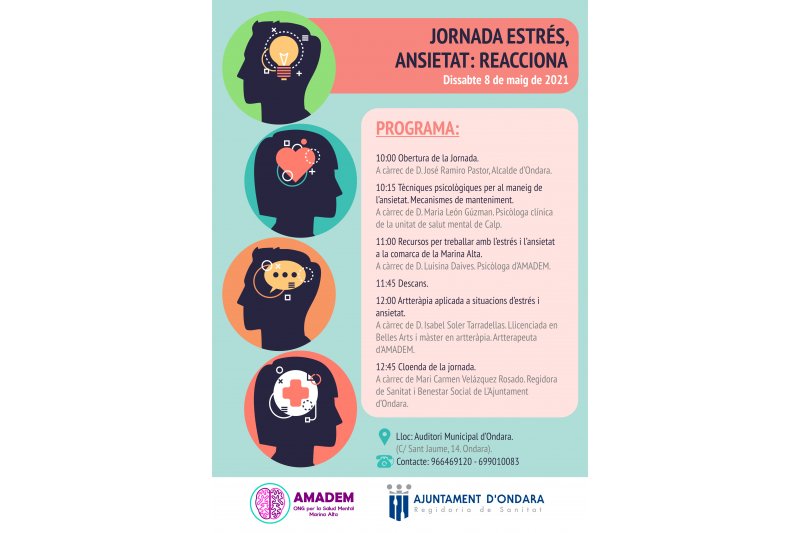 La Jornada de Salud Mental de AMADEM se celebrar en el auditorio de Ondara el 8 de mayo