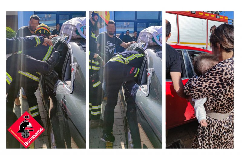 Rescatan a un bebé que quedó encerrado en un coche en Dénia 