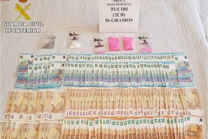 La Guardia Civil interviene 56 gramos de la droga de la alta sociedad en Denia