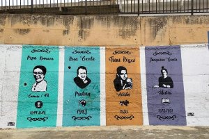 Mural de dones rellevants per a commemorar el 8 de març a Ondara