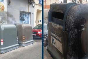 Detienen a un hombre por quemar contenedores en una calle de Dnia 