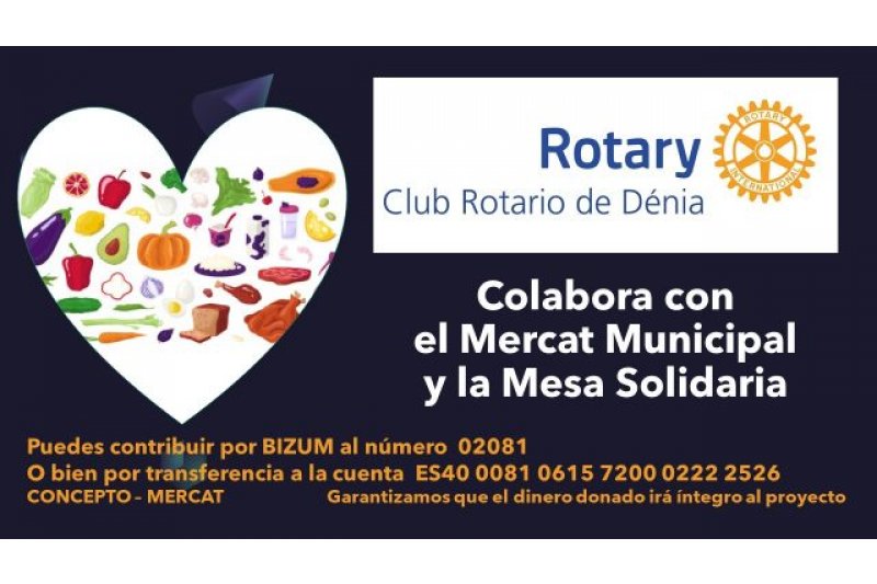 El Club Rotario de Dénia dona 600 euros para compras en el Mercat