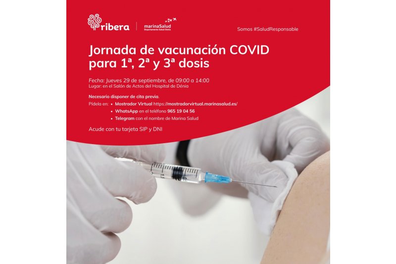 Jornada de vacunación contra la Covid en el Hospital de Dénia 