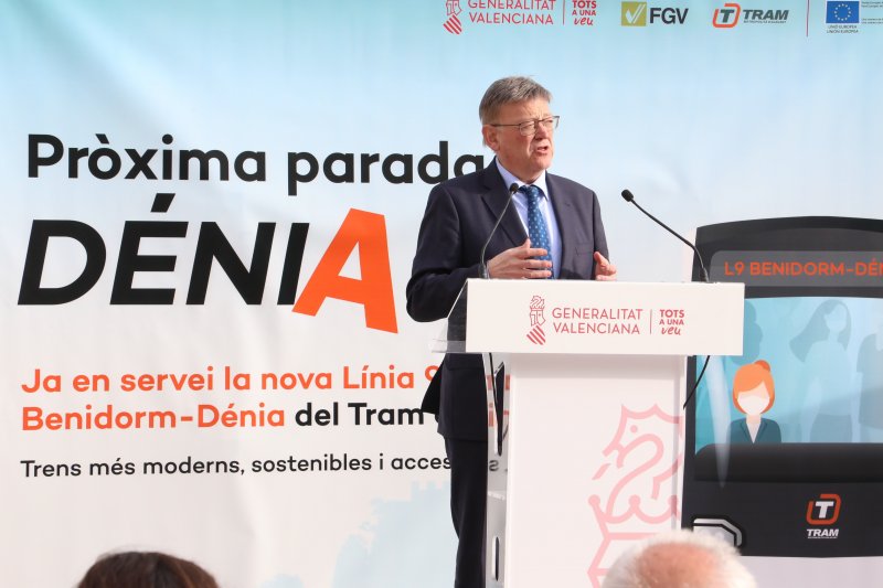 Ximo Puig anuncia que el estudio informativo del tranva entre Dnia y Gandia saldr a licitacin 