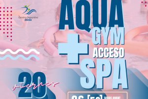 Clase de Aqua Gym solidaria en el Centro Deportivo Dnia 