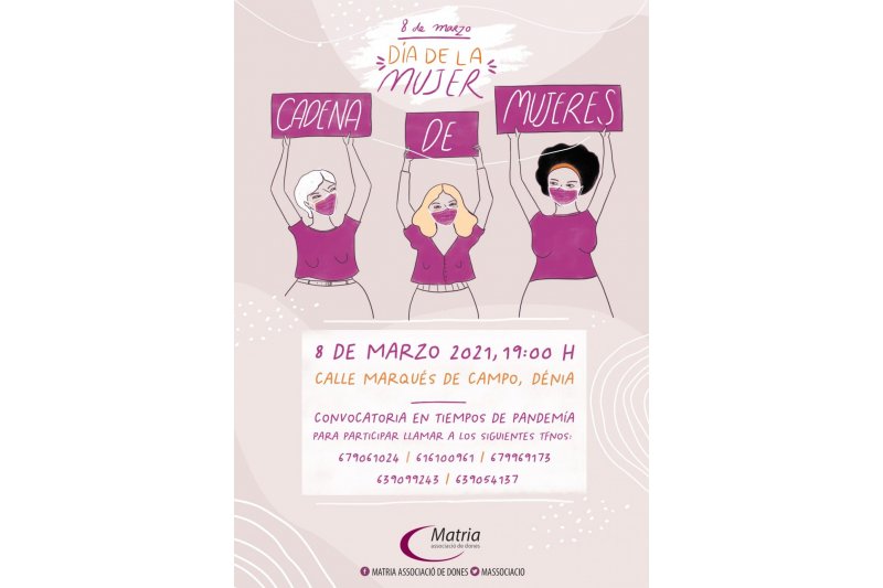 Matria convoca un acto en Dénia para conmemorar el Día de la Mujer 