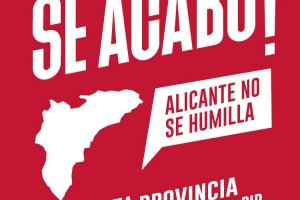 Una concentración en Alicante protestará mañana por la escasa inversión del Gobierno central en la provincia 